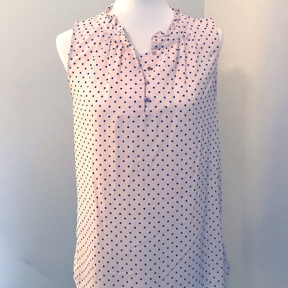Fun polka dot sleeveless blouse